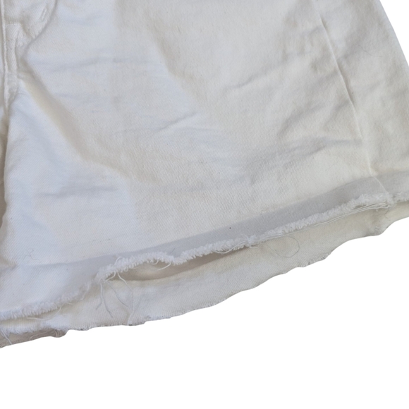 Madewell High Rise Denim Short Distressed Hem Size 28 White Tile - Picture 10 of 12